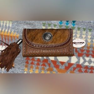 Nocona Belt Co. Leather/Cow Hide wallet, brand new with tags.